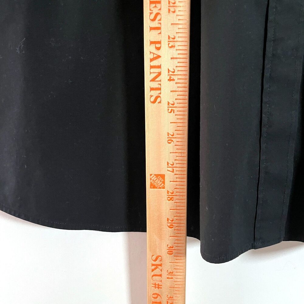 Lafayette 148 Button Up Tunic Shirt 16W Hidden Buttons Double Cuff Black Relaxed - Picture 6 of 9